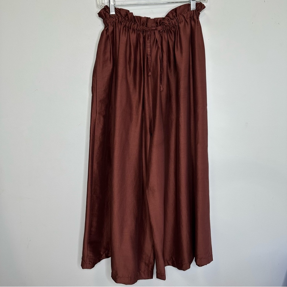 Societe Anonyme Women’s 100% Cotton Elastic Waist Extra Wide Leg Cropped Pants